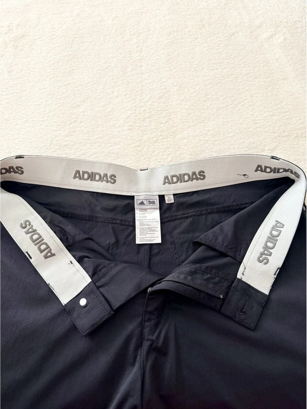 Adidas Golf Shorts Men’s Size 34 Black Stretch Lightweight Performance Casual